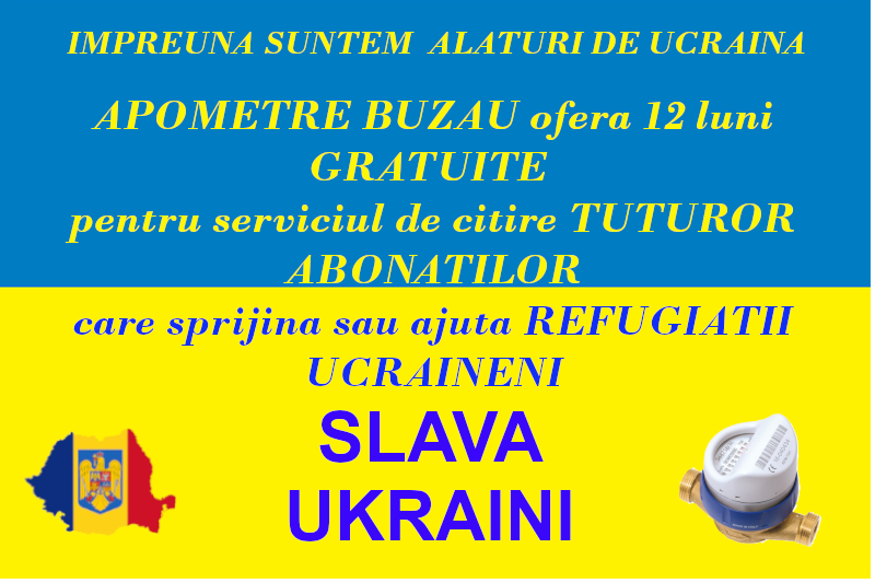 Apometre Buzau si Abonatii sai sunt alaturi de Ucraina